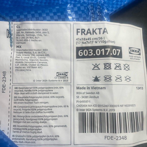 BRAND NEW FRAKTA 10 GALLON IKEA BAGS CAN USE THESE FOR ALMOST EVERYTHING! - Picture 2 of 13